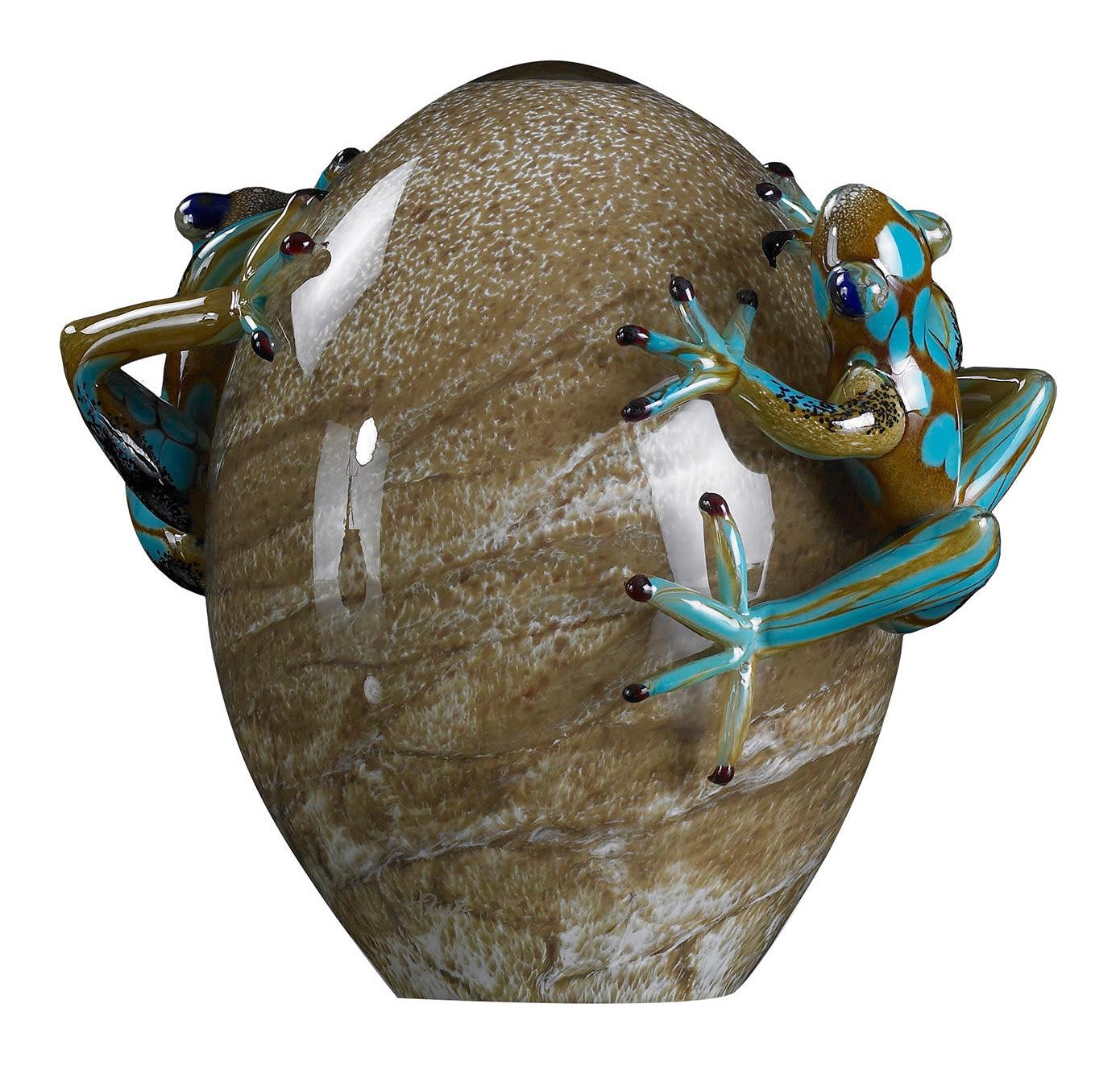 Glass Egg with Frog Motif
