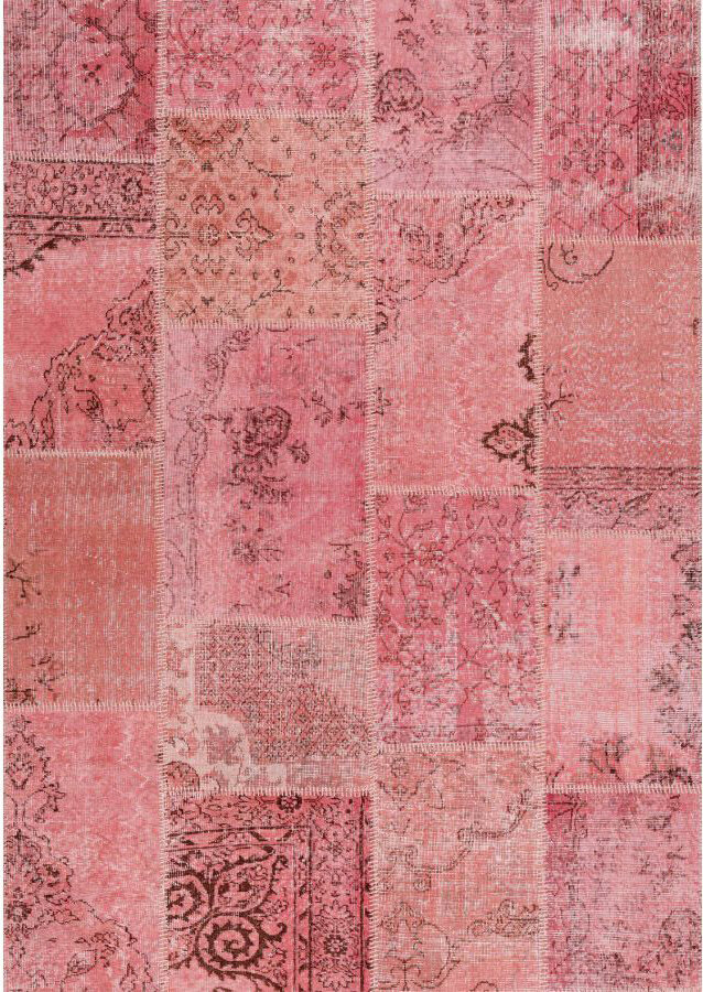 Turkish Overdyed Patchwork Pink Rug Antalya | Size: 170 x 240 cm