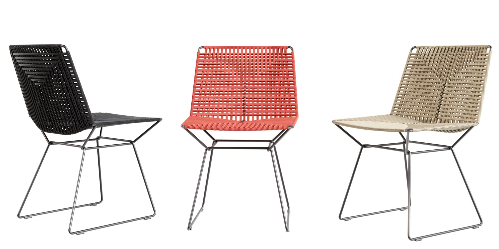 Neil Twist Indoor / Outdoor Chair ☞ Colour: Glossy Orange ☞ Structure: Matt Painted Lead Black X138