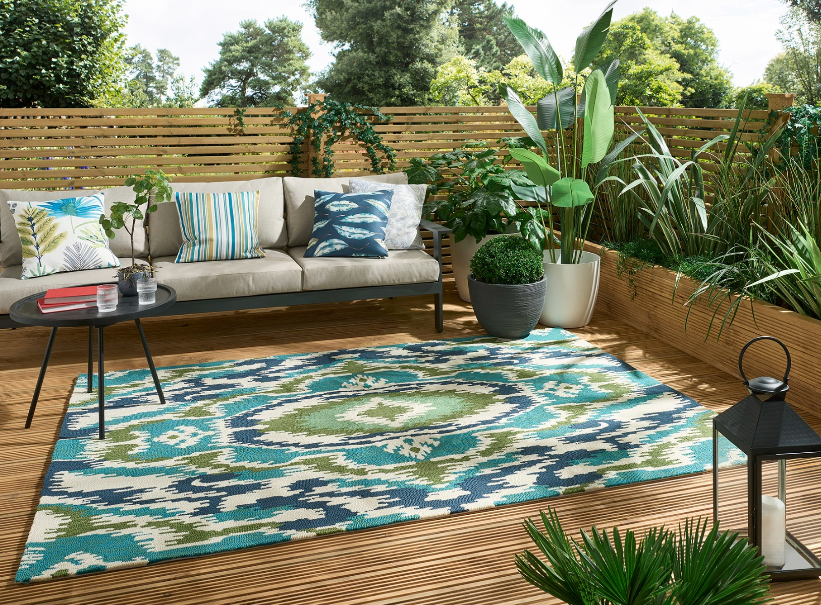 Ixora Emera/Palm/Chartr outdoor 442007 Rug