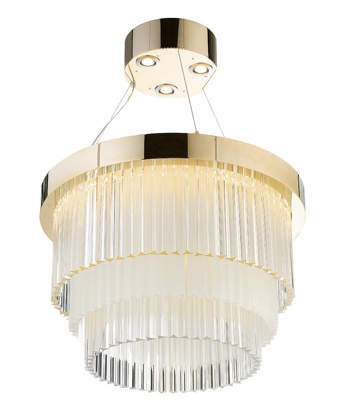 Ring Triedro Venetian Glass Chandelier
