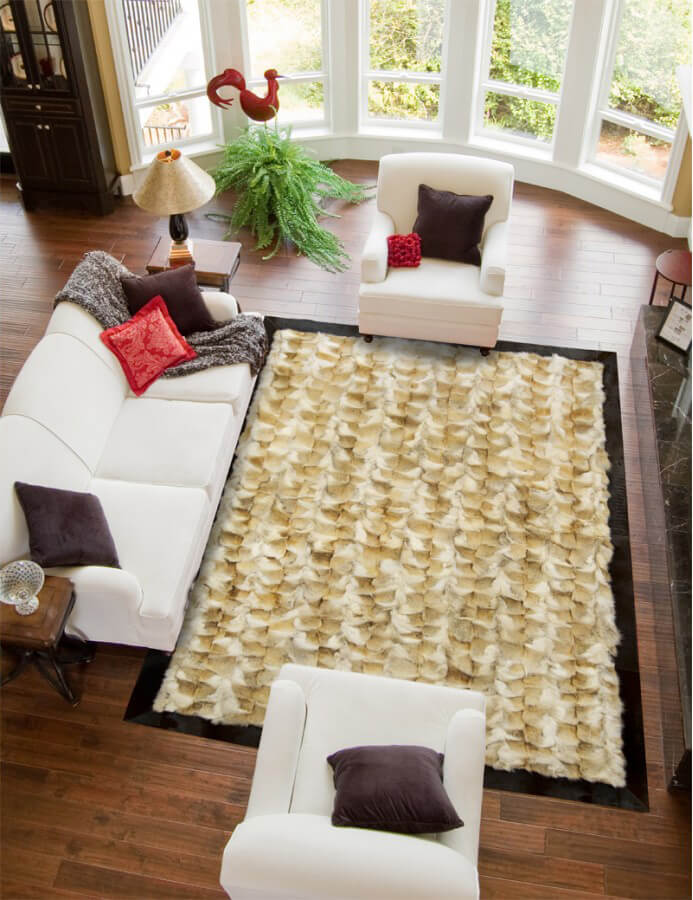 Wolf Yellow 820 Fur Rug