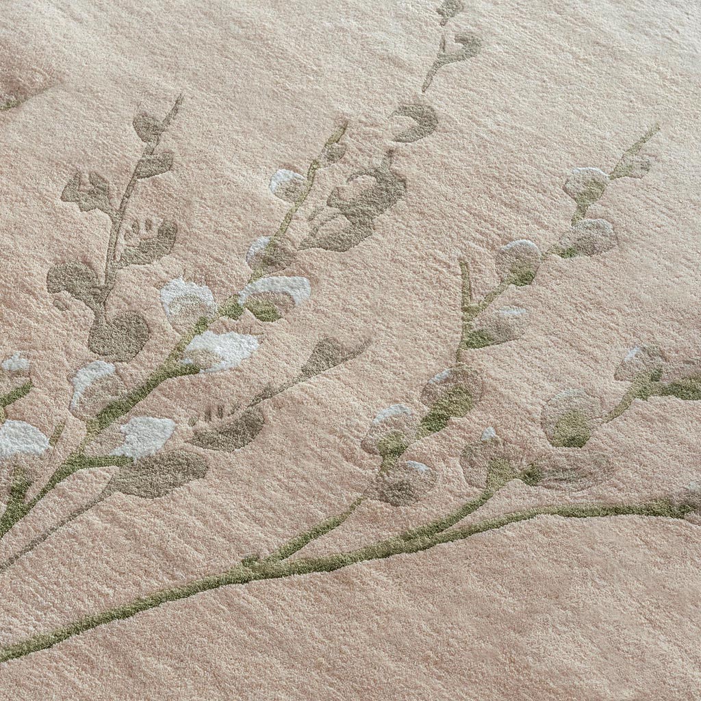 Pussy Willow Hedgerow Green Rug