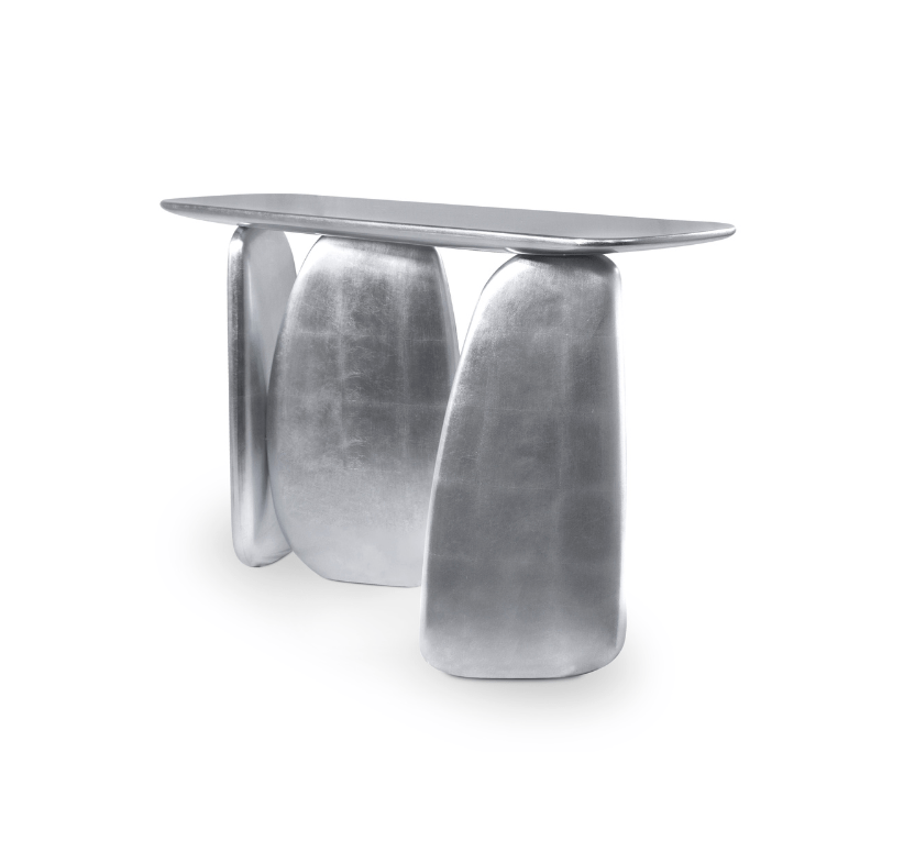 Sculptural Silver Console