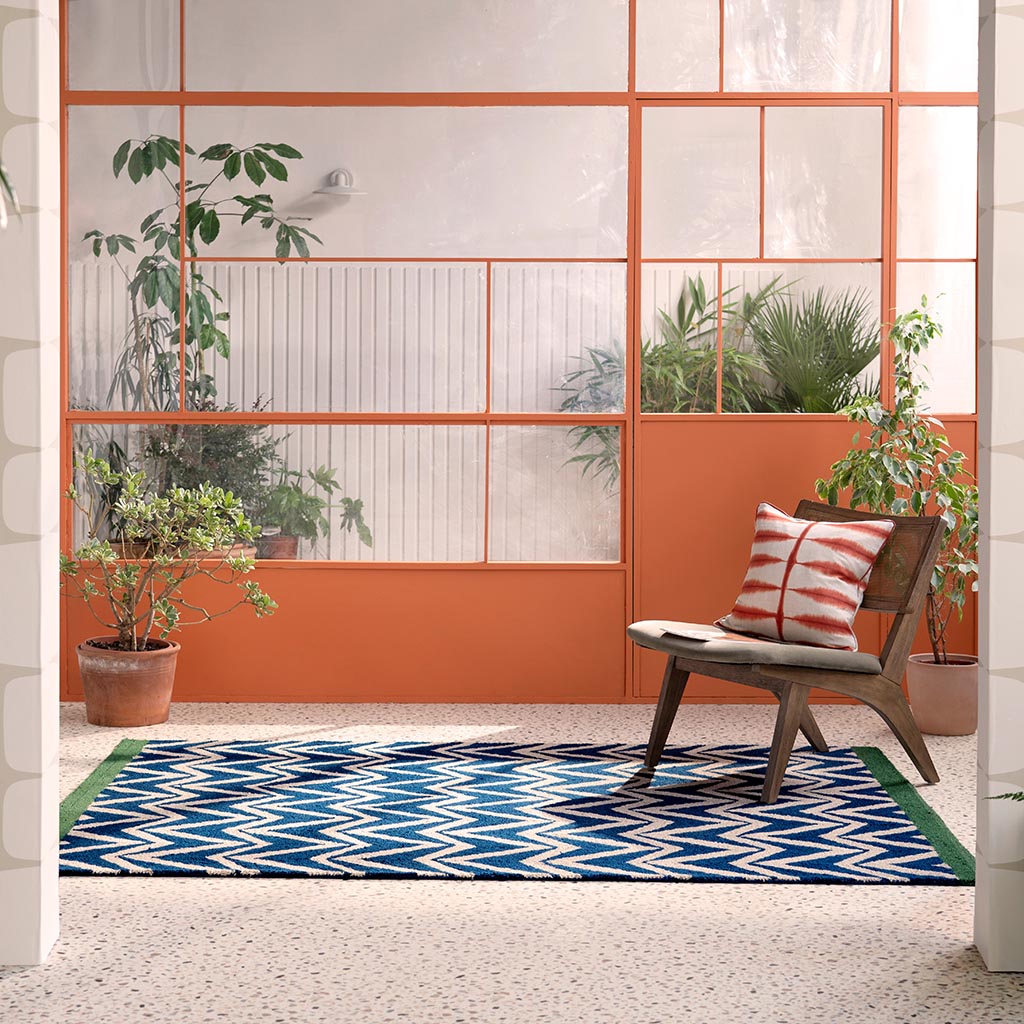 Dhurrie Blue Outdoor Rug