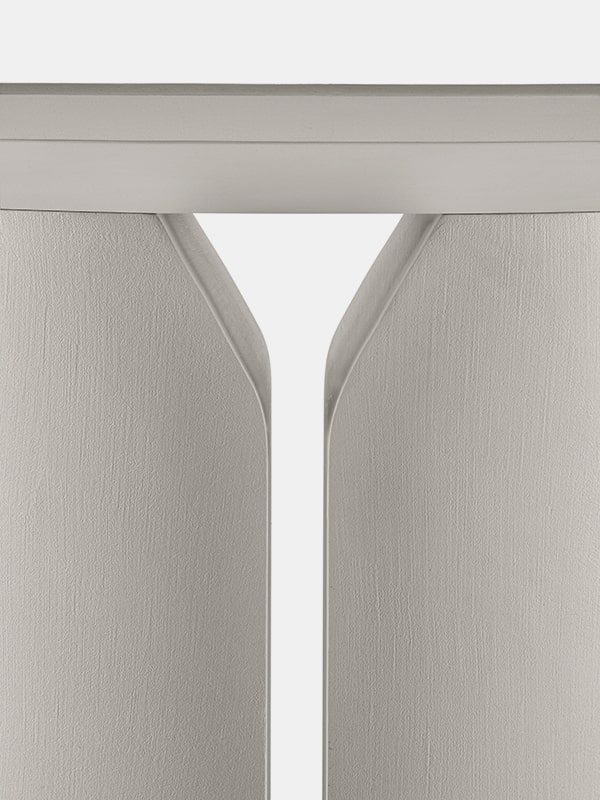 NVL Table ☞ Structure: Matt/Gloss White Lacquered Base ☞ Top: Carrara Matt/Gloss White Marble