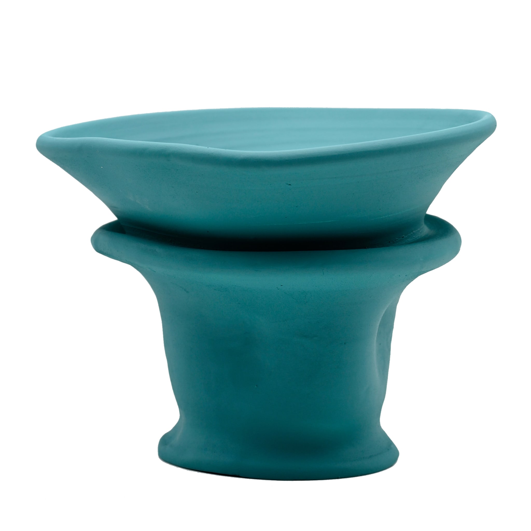 Handmade Turquoise Sculpted Vase