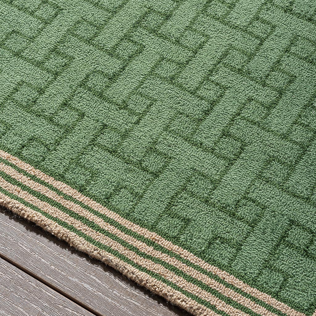 Monogram Green Outdoor Rug