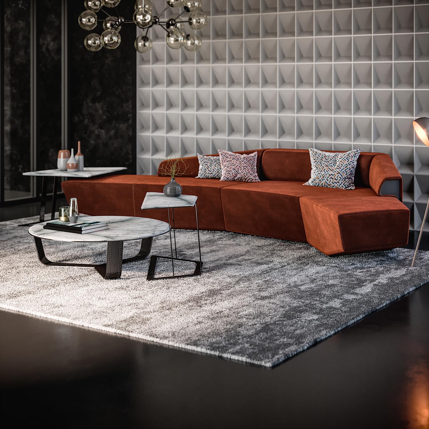 Alpha Oval Marble Coffee Table