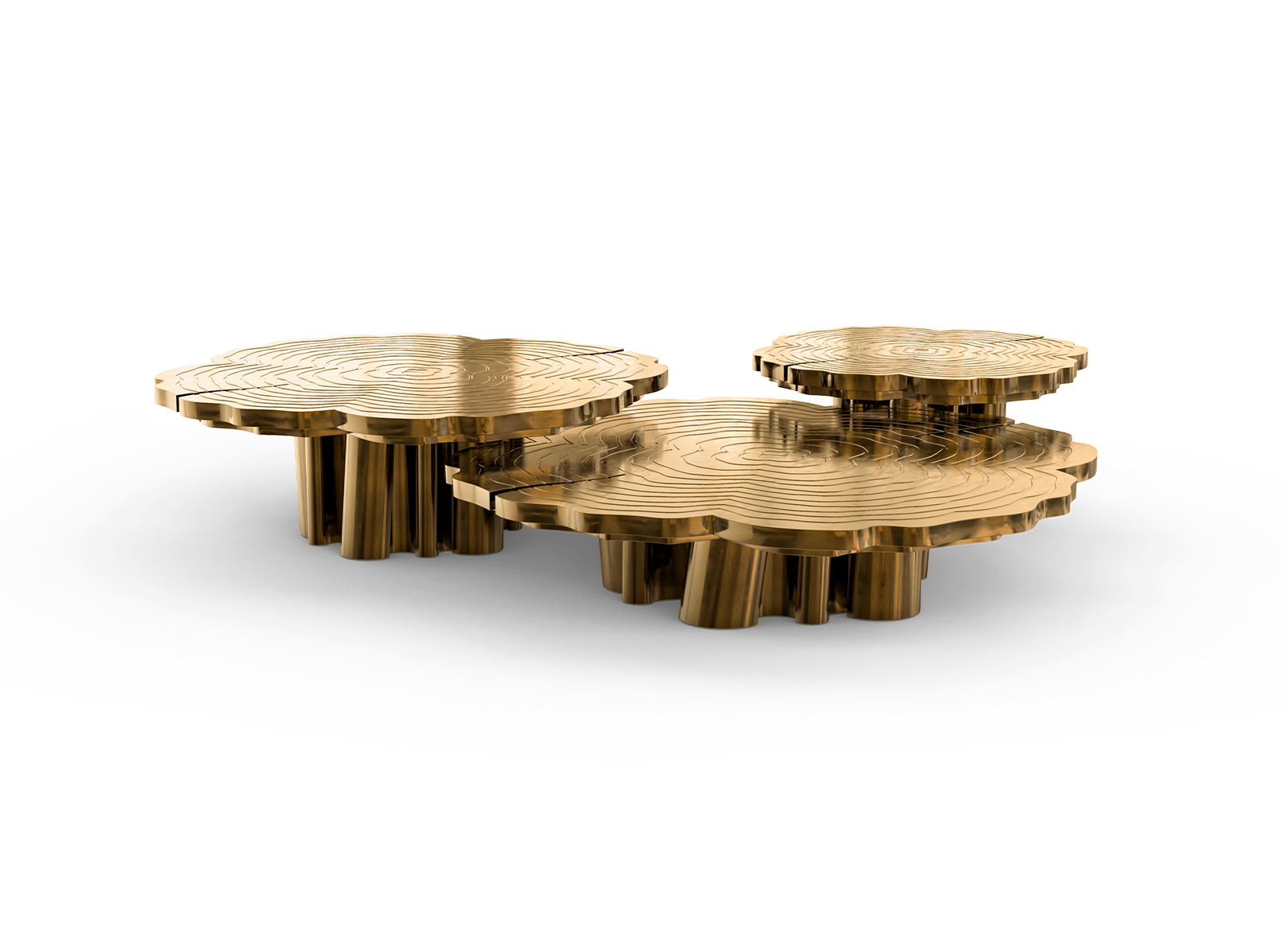 Fortuna Patina Finish 3-Piece Coffee Table Set