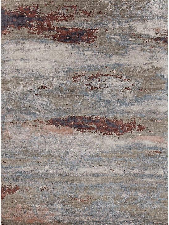 Hand-Knotted Abstract Rug