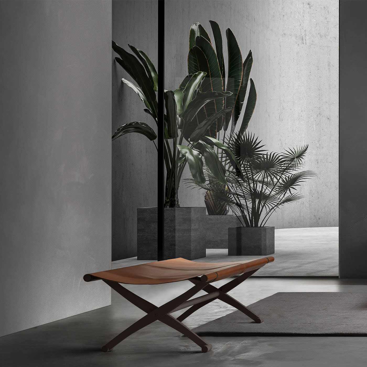 Branda Leather Bench