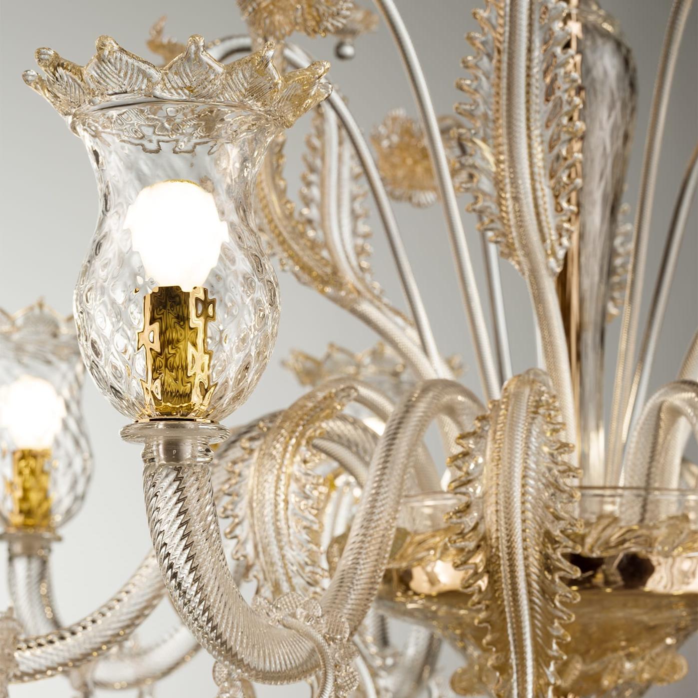 Gold Venetian Glass 3-Light Wall Lamp