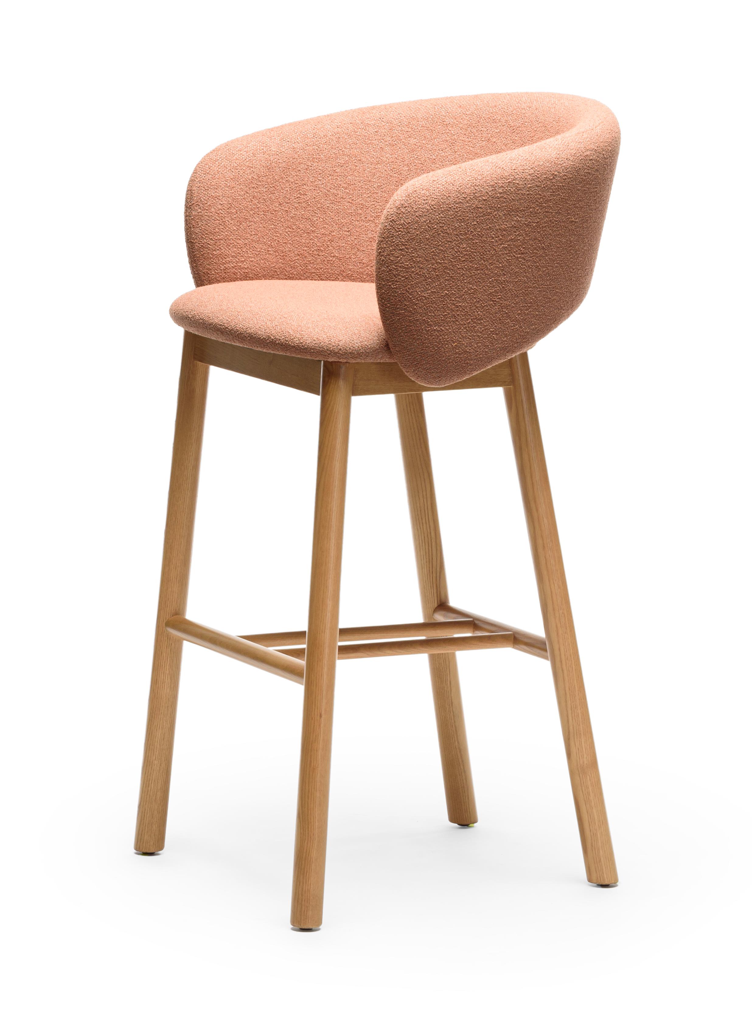 Bel Terracotta Ash Wood Bar Stool