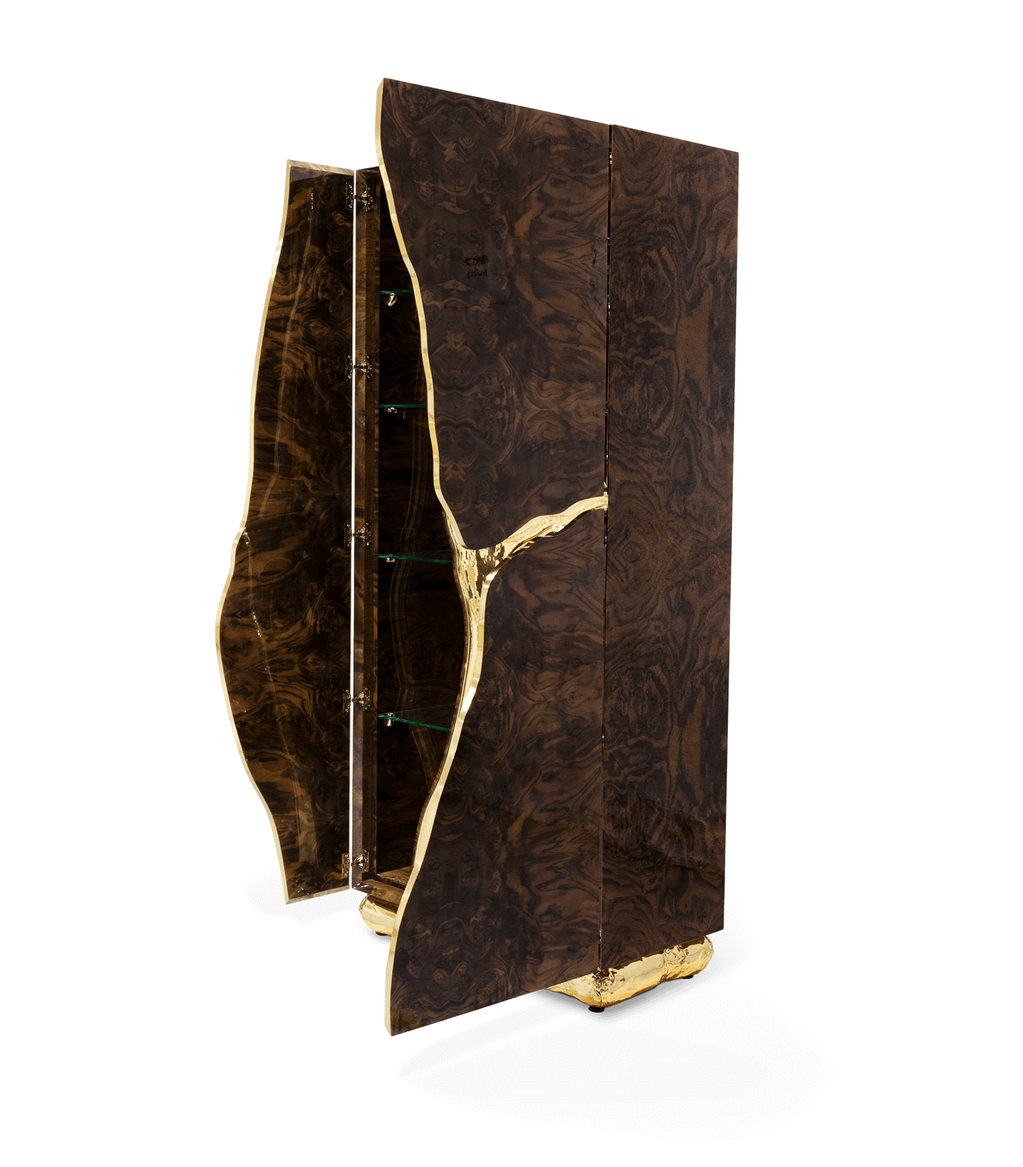 Fissure Walnut Wood Cabinet