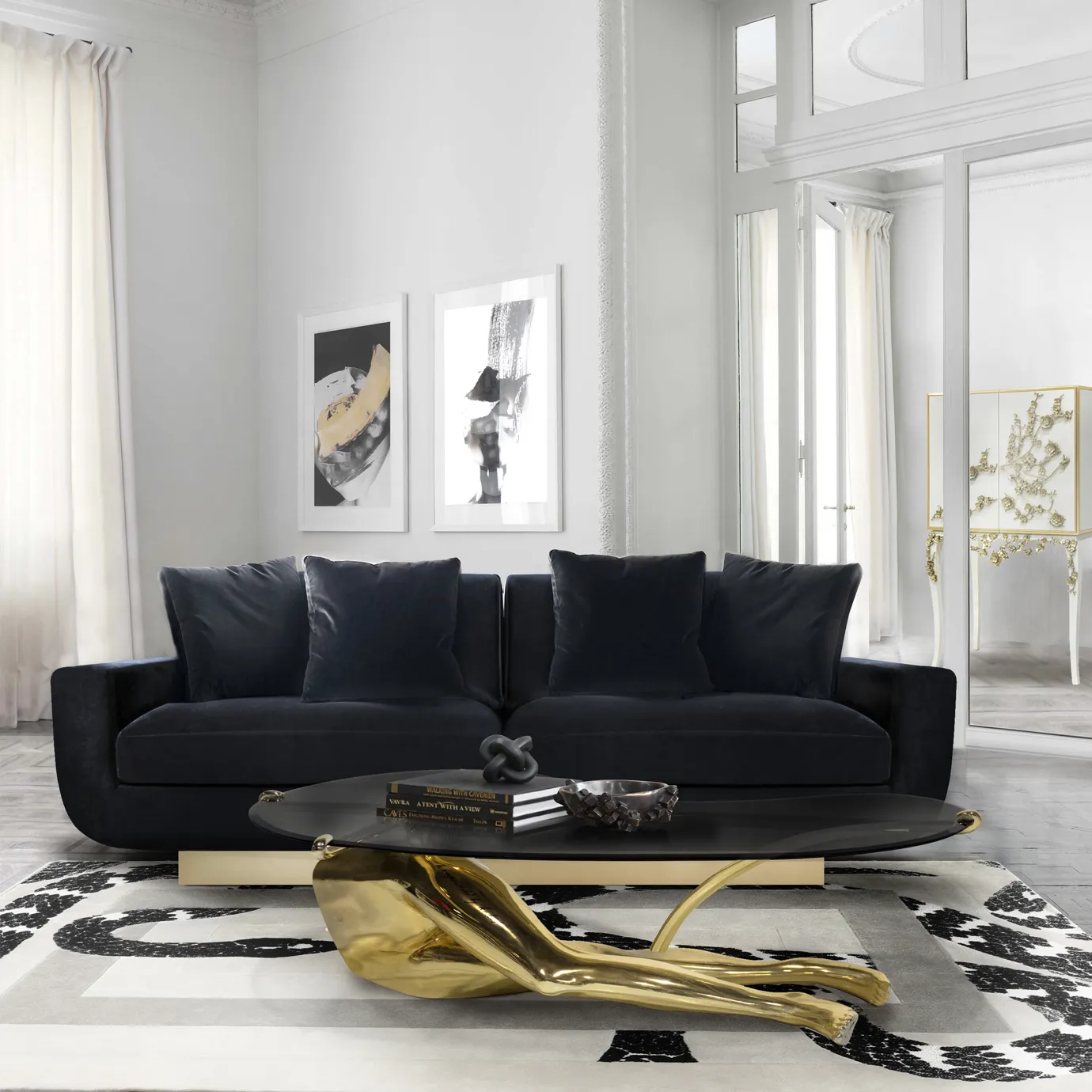 Tavo Polished Brass Coffee Table Tavo Polished Brass Coffee Table