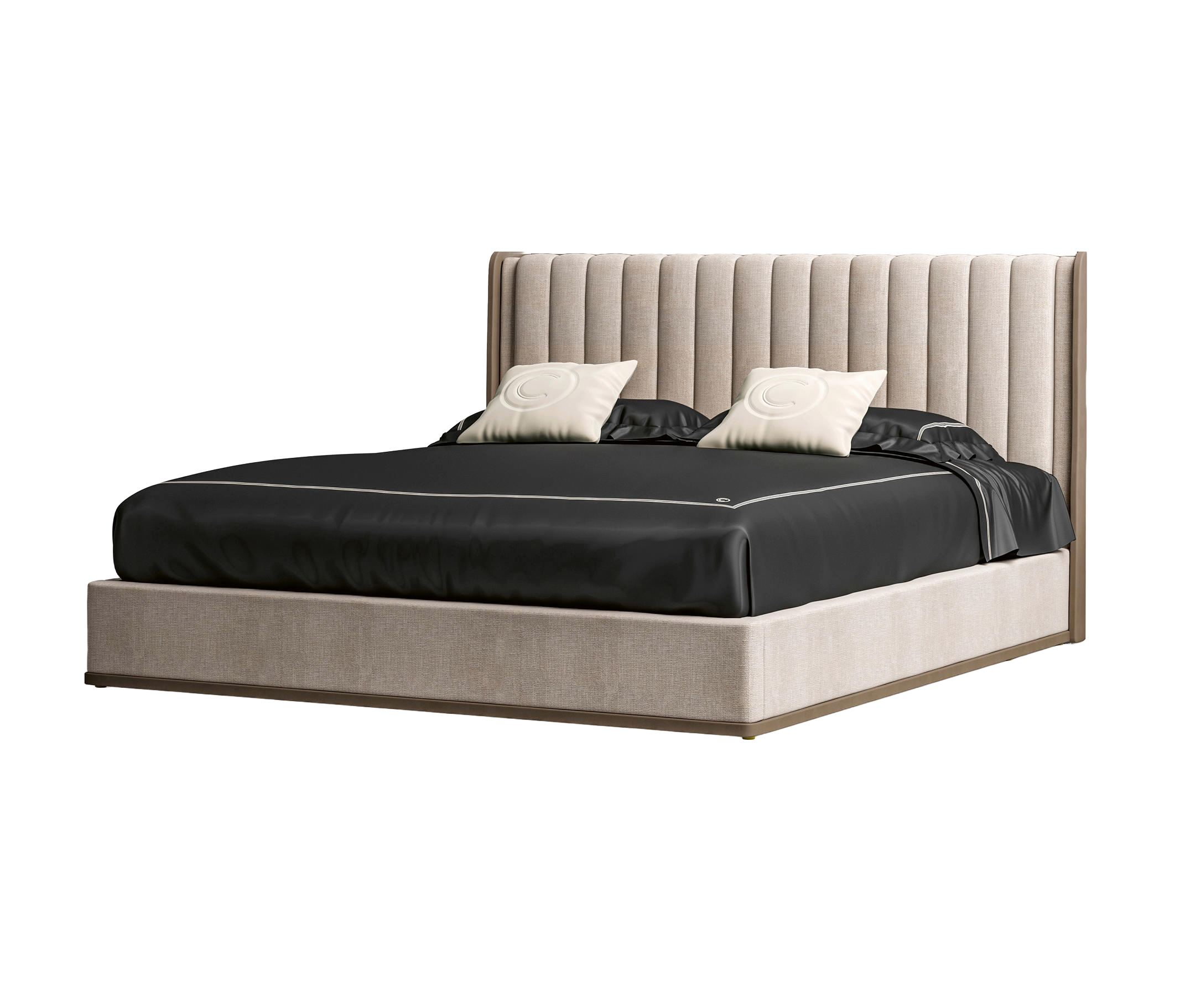 Stylish Bed with Elegant Headboard | Mattress Size: 155 x 200 cm