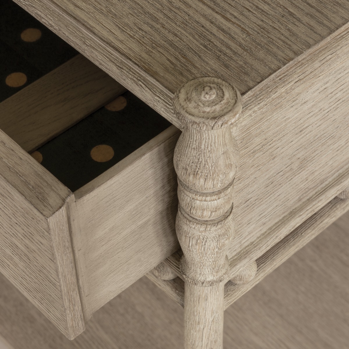 Morris Bedside Table Greyed Oak