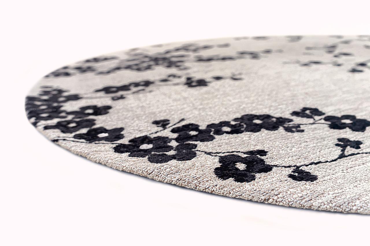 Night Snow 9835 Round Rug