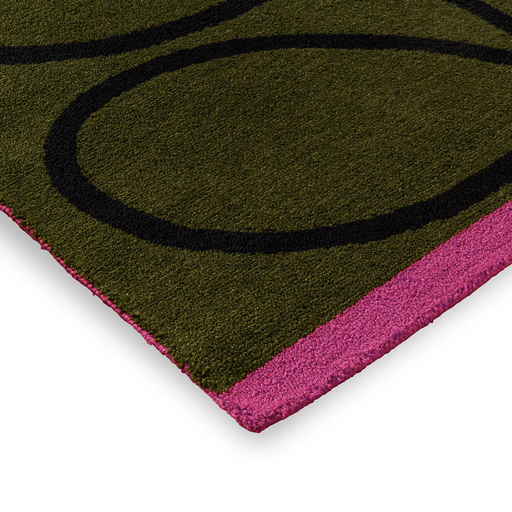 Linear Stem Olive Outdoor Rug