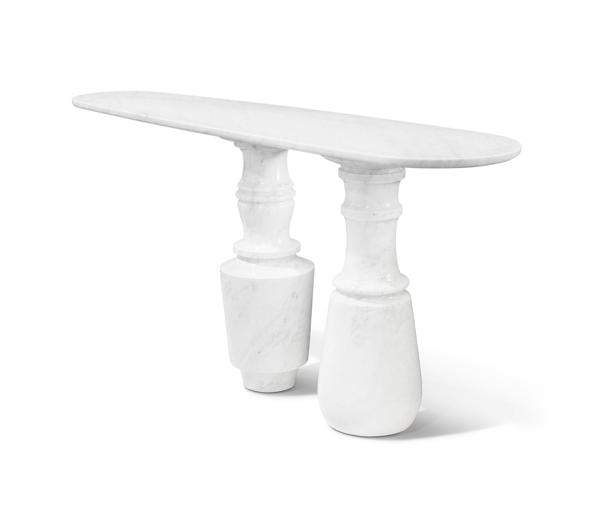 Obsidian Carrara Marble Console