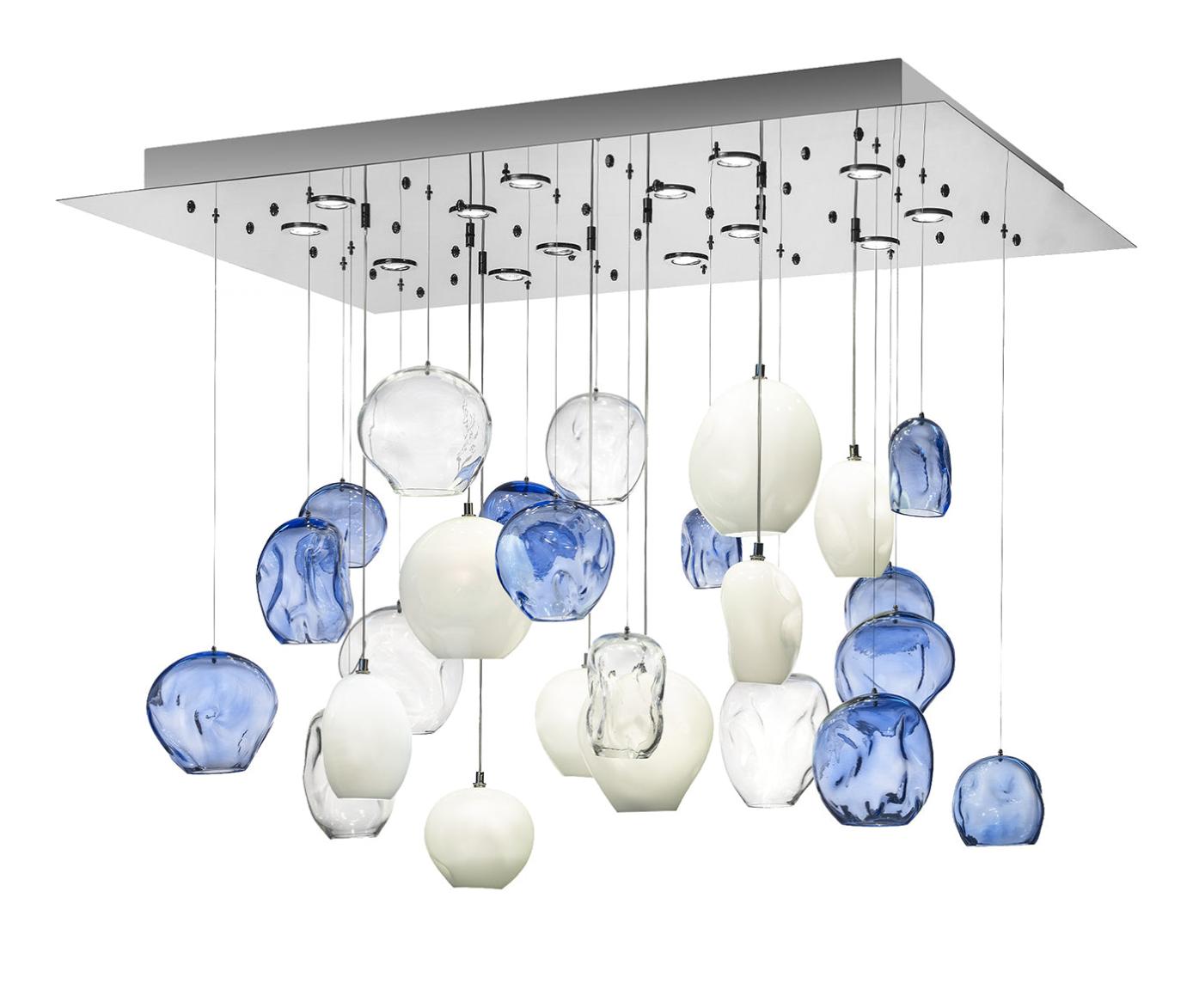 Blue Motion Venetian Glass Chandelier