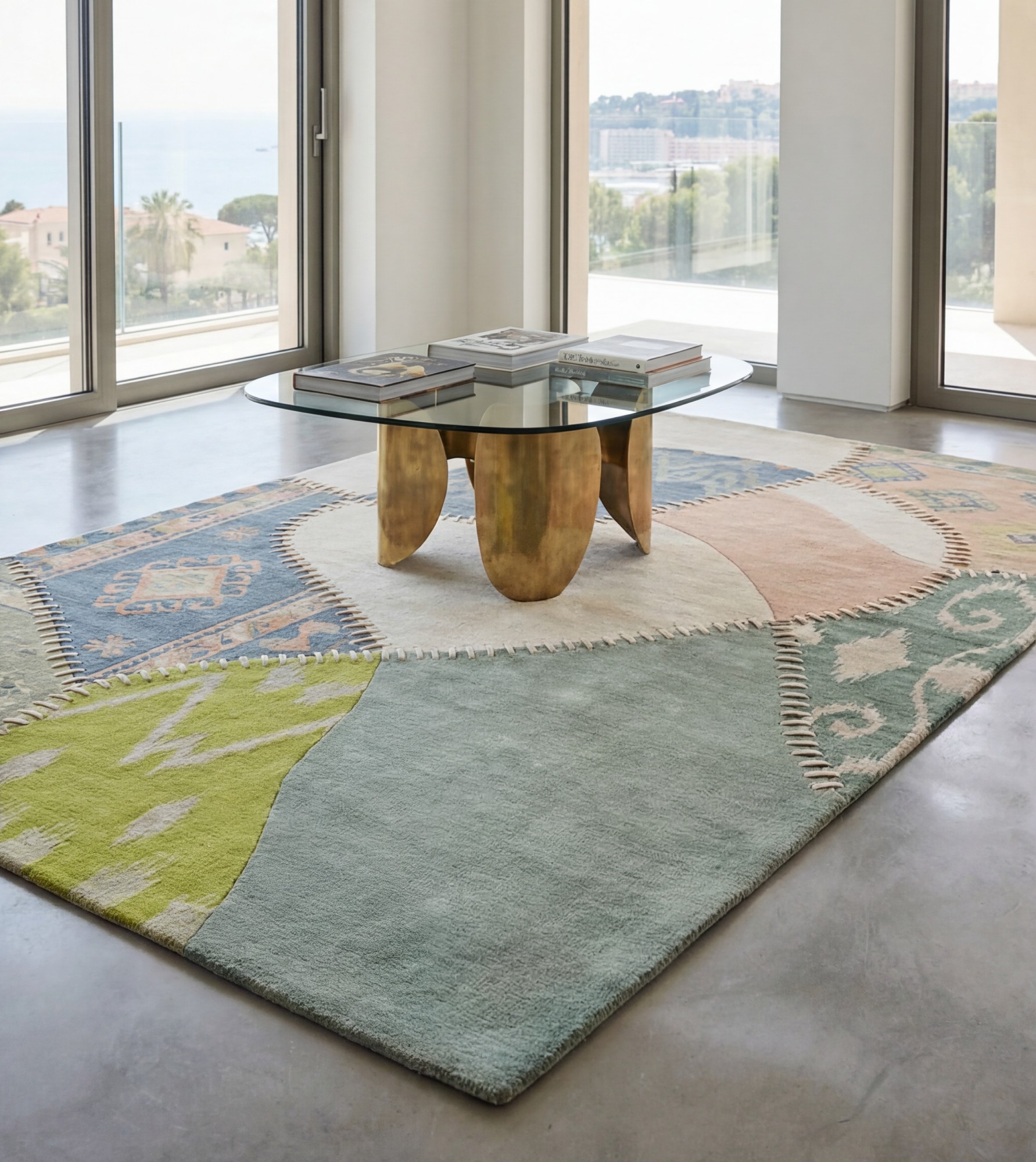 Textile Fragments Green Rug