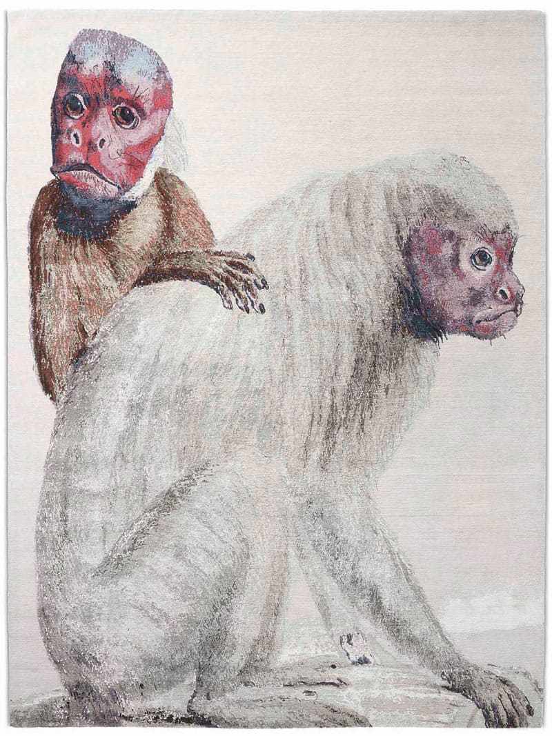 Two Monkeys Hand-Woven Rug