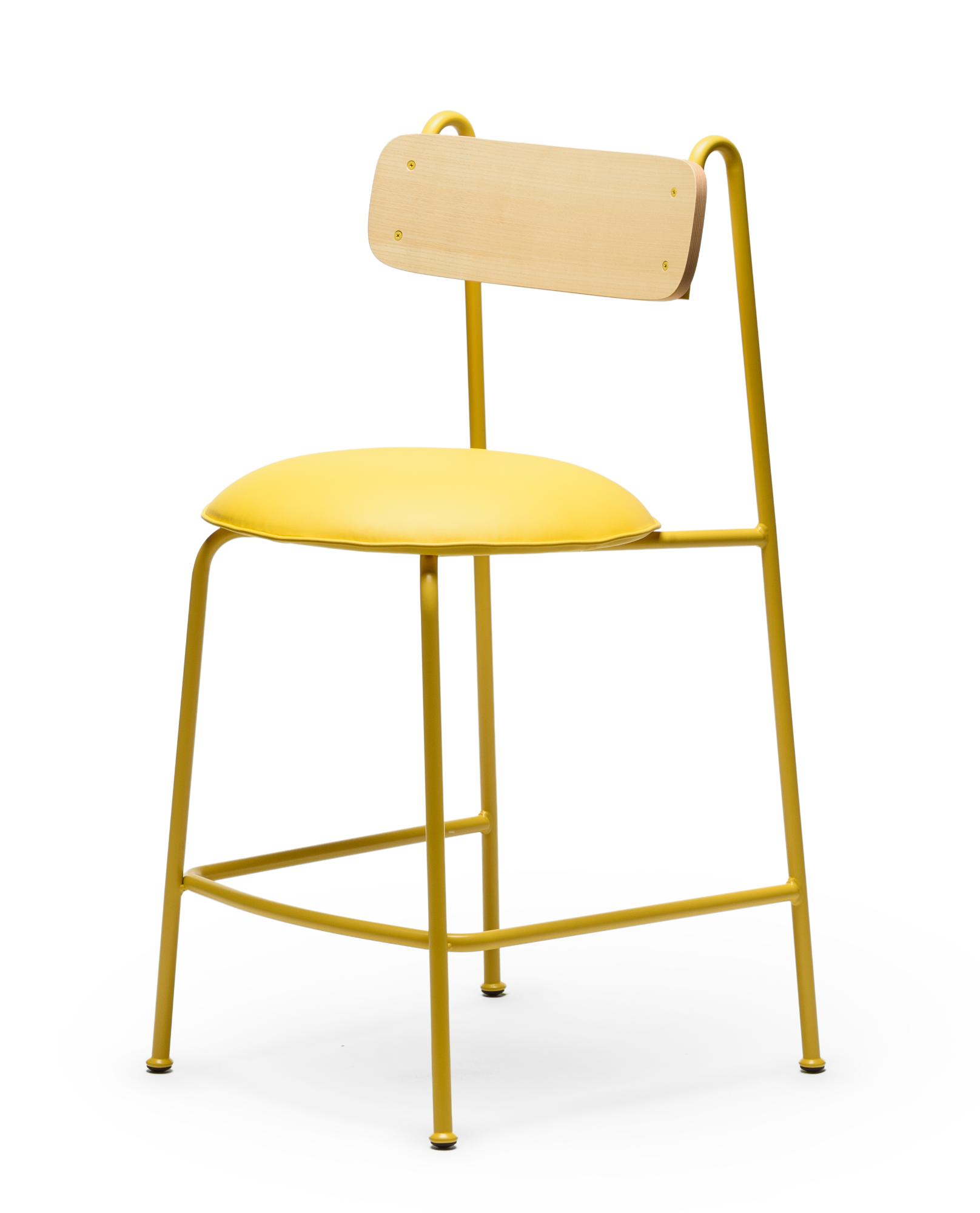 Lena Yellow Ash Wood Bar Chair