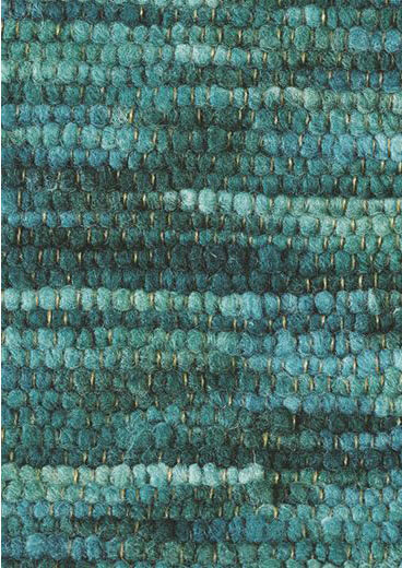 Turquoise Wool Handwoven Rug Cobra 29407 ☞ Size: 140 x 200 cm