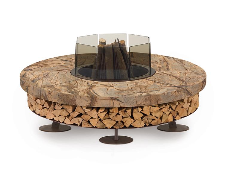 Ercole Marble Brown Fire Pit | Dimensions: Ø 150 cm