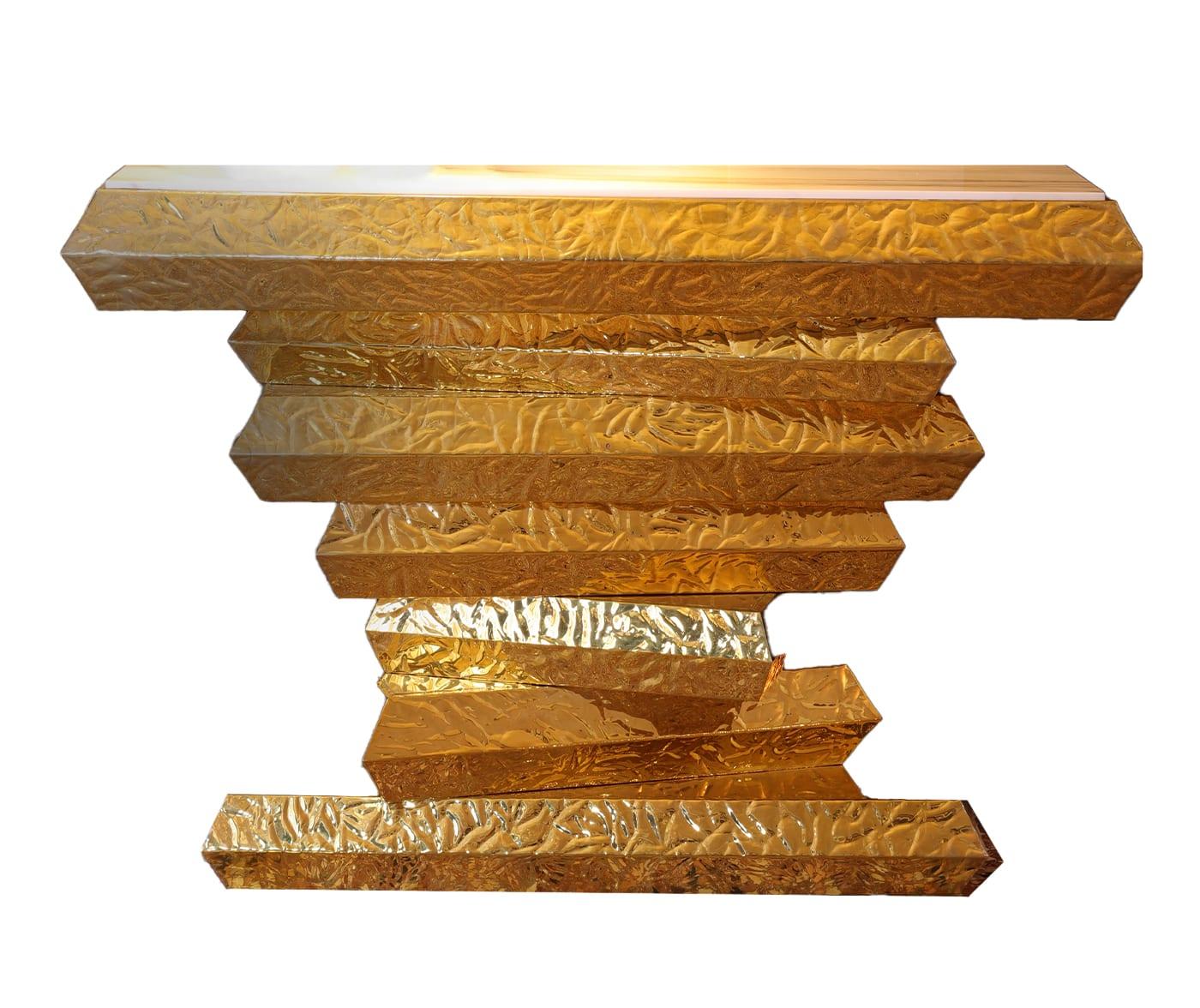 Brass and Marble Console Table