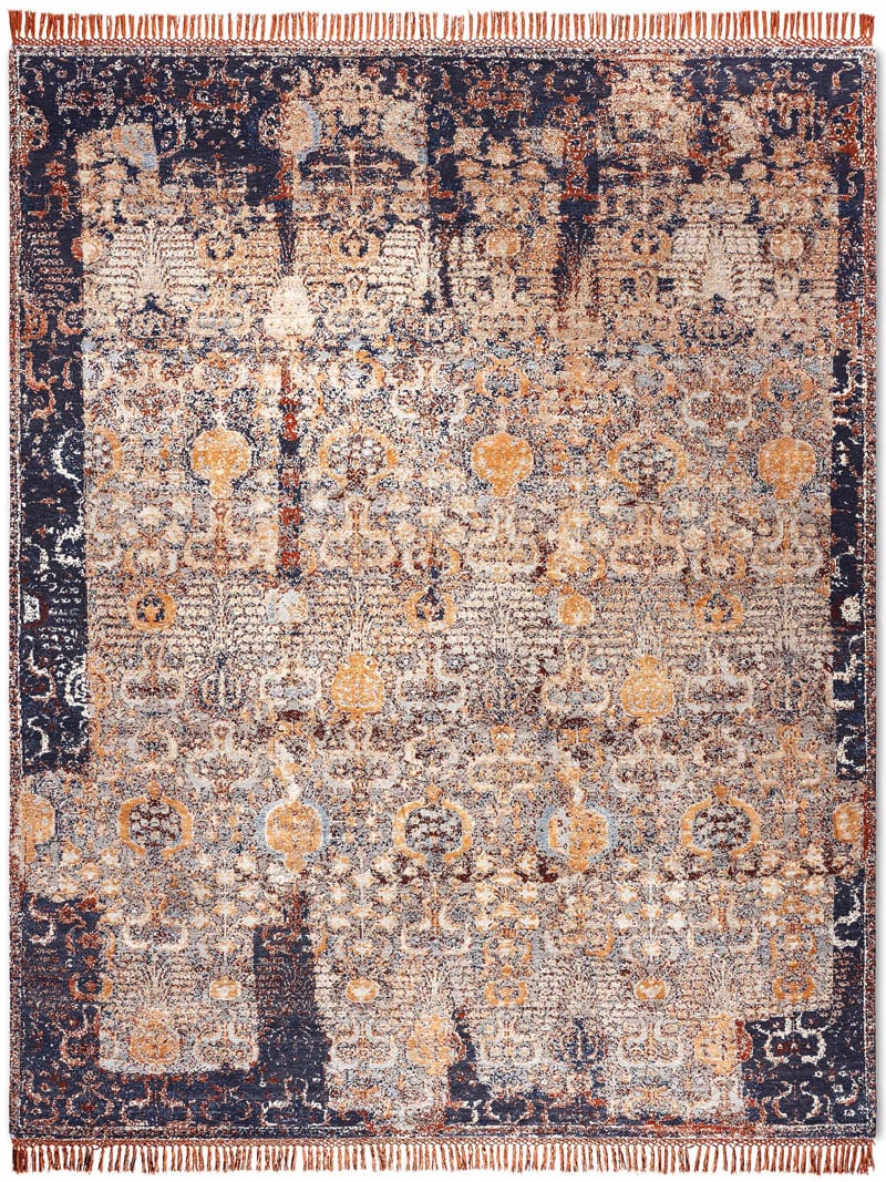 Block Hand-Knotted Rug ☞ Size: 274 x 365 cm