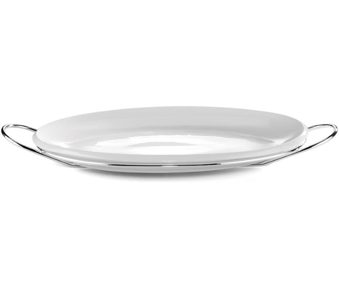 Grand Gourmet Silver Oval Serving Tray