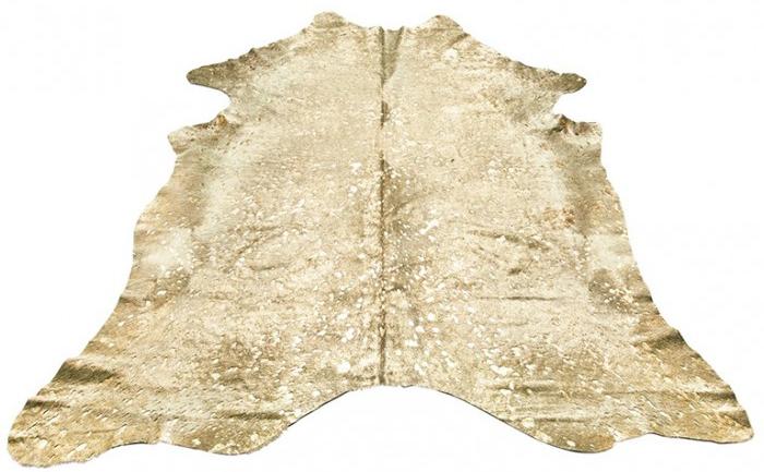 Beige / Gold Natural Cowhide | Size: 190 x 210 cm