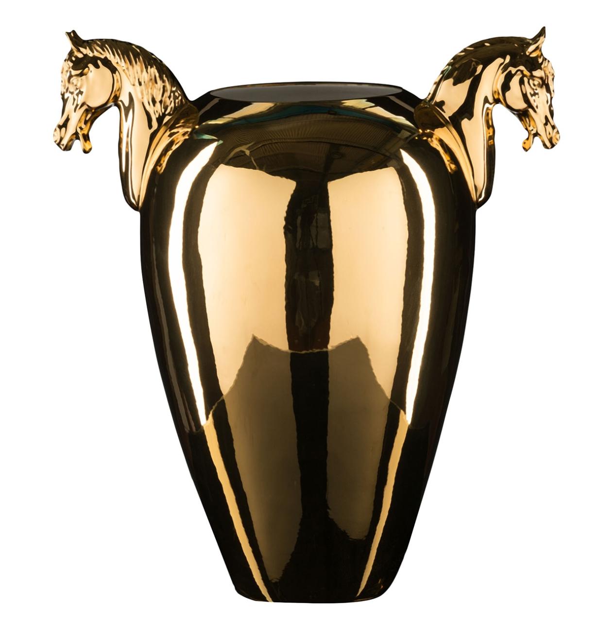 Horse Gold Accent Vase