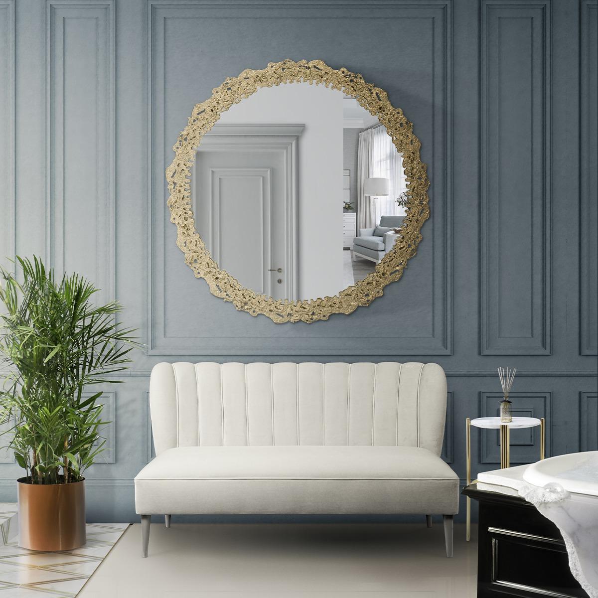 Volcanic Burst Round Mirror