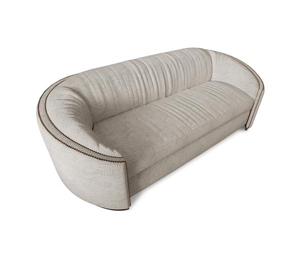 Premium Beige Curved Sofa