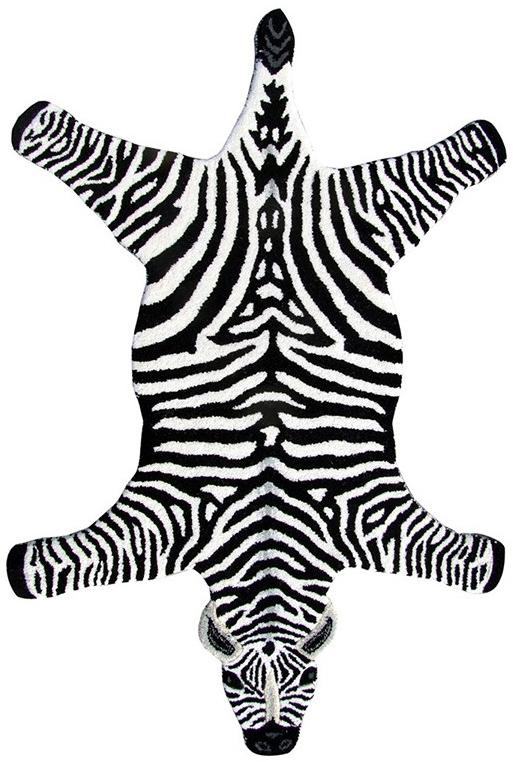 Animals Zebra Black / White Rug
