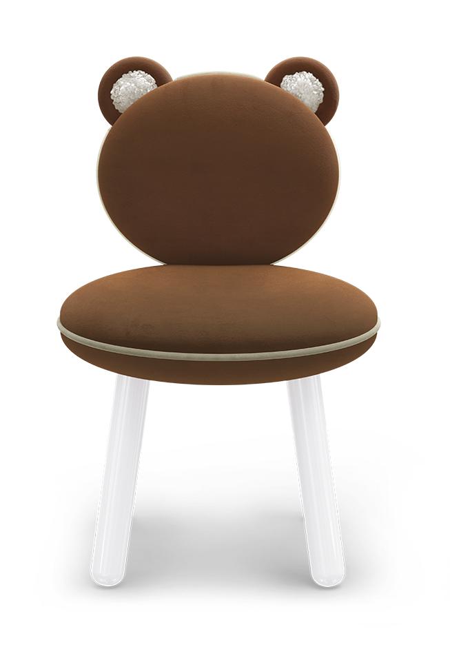Fluffy Brown Bear Children's Chair