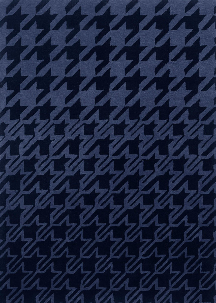 Houndstooth Dark Blue Rug ☞ Size: 250 x 350 cm