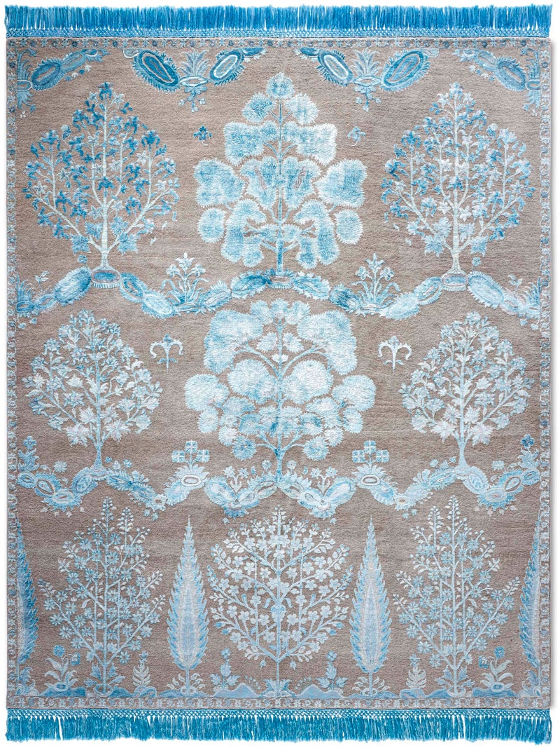 Mughal Blue / Grey Handmade Luxury Rug