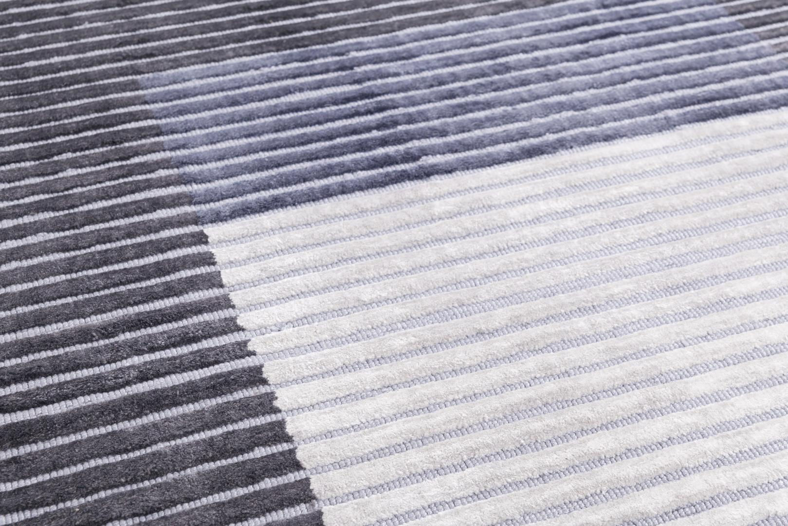 Hand-Loom Viscose Lines Rug