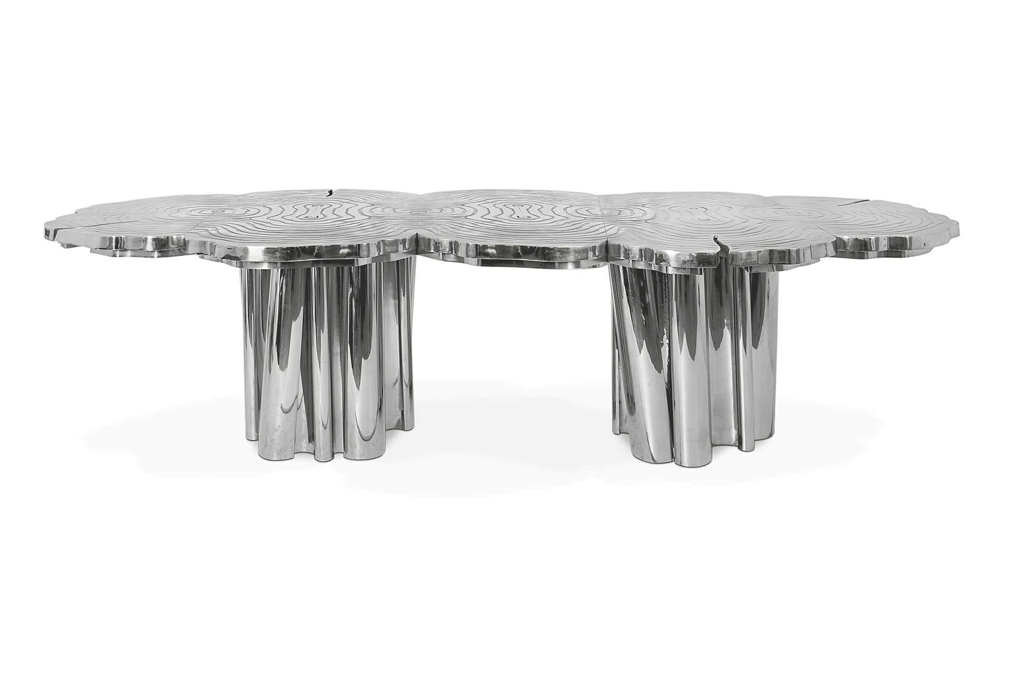 Artisan Inox Steel Dining Table | Dimensions: W 350 cm