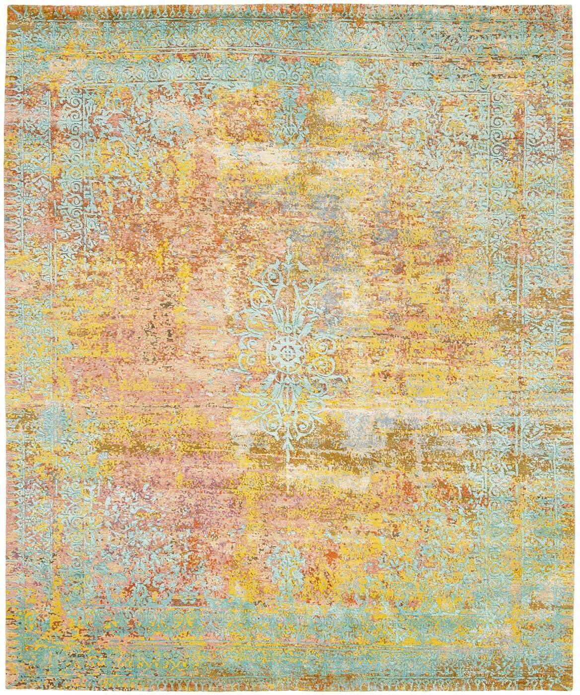 Ferrara Artwork Special Rocked Pink Aqua Rug