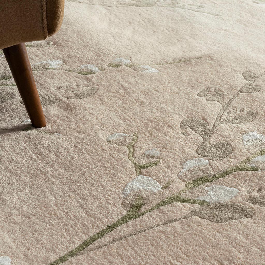 Pussy Willow Hedgerow Green Rug