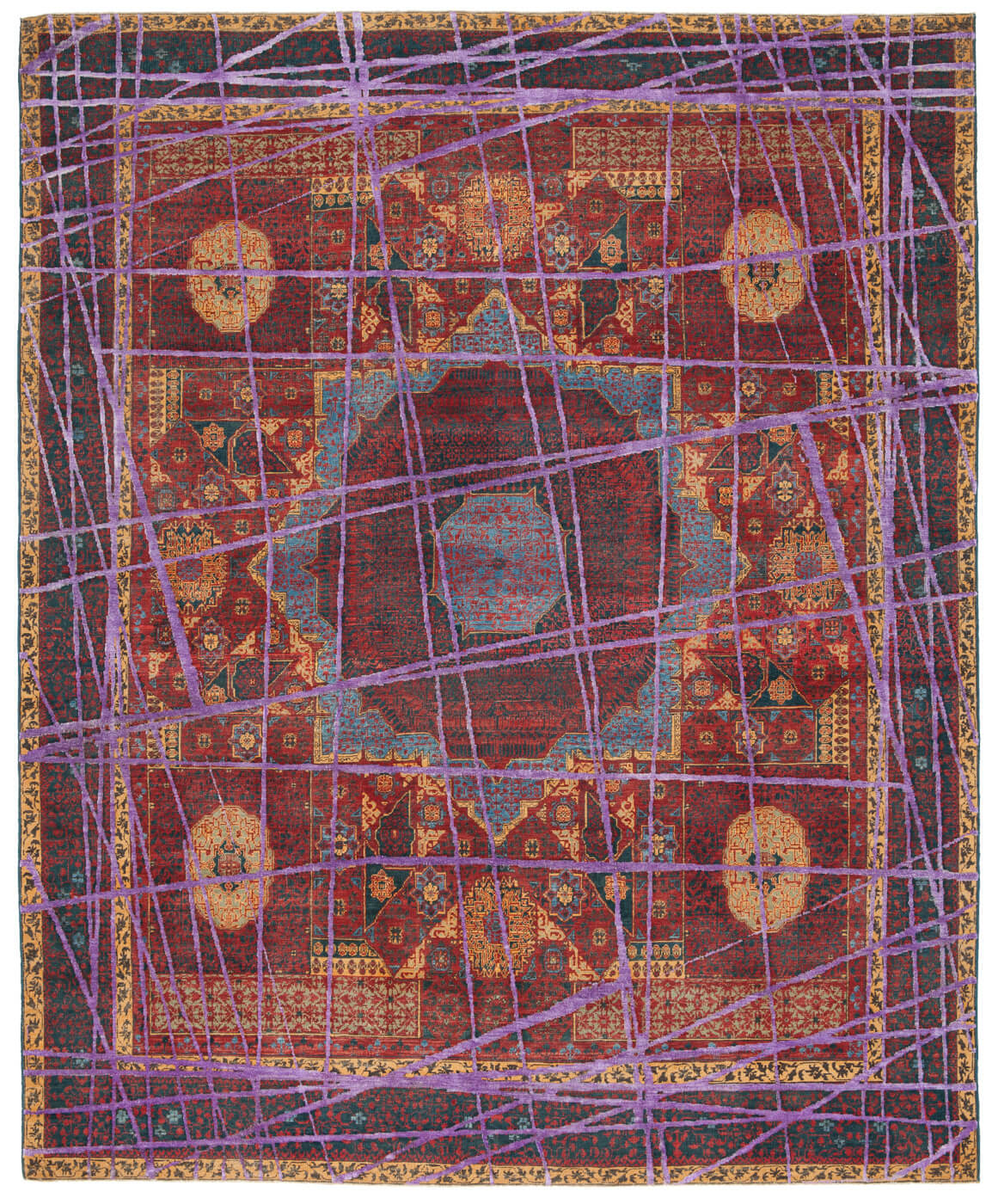 Mamluk Columbus Wrapped Purple Rug
