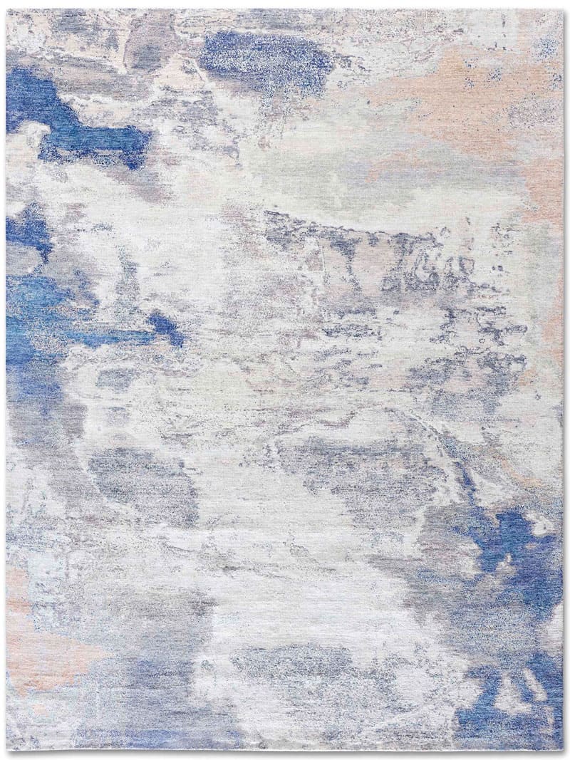 Blue / Sand Hand-Knotted Rug