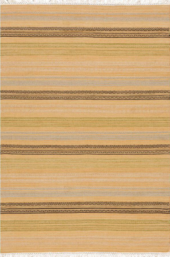 Wool Flat Weave Kilim Stripes Rug Col. 1