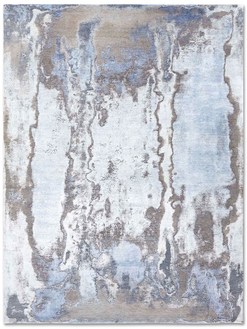 Silver / Blue Handmade Luxury Rug